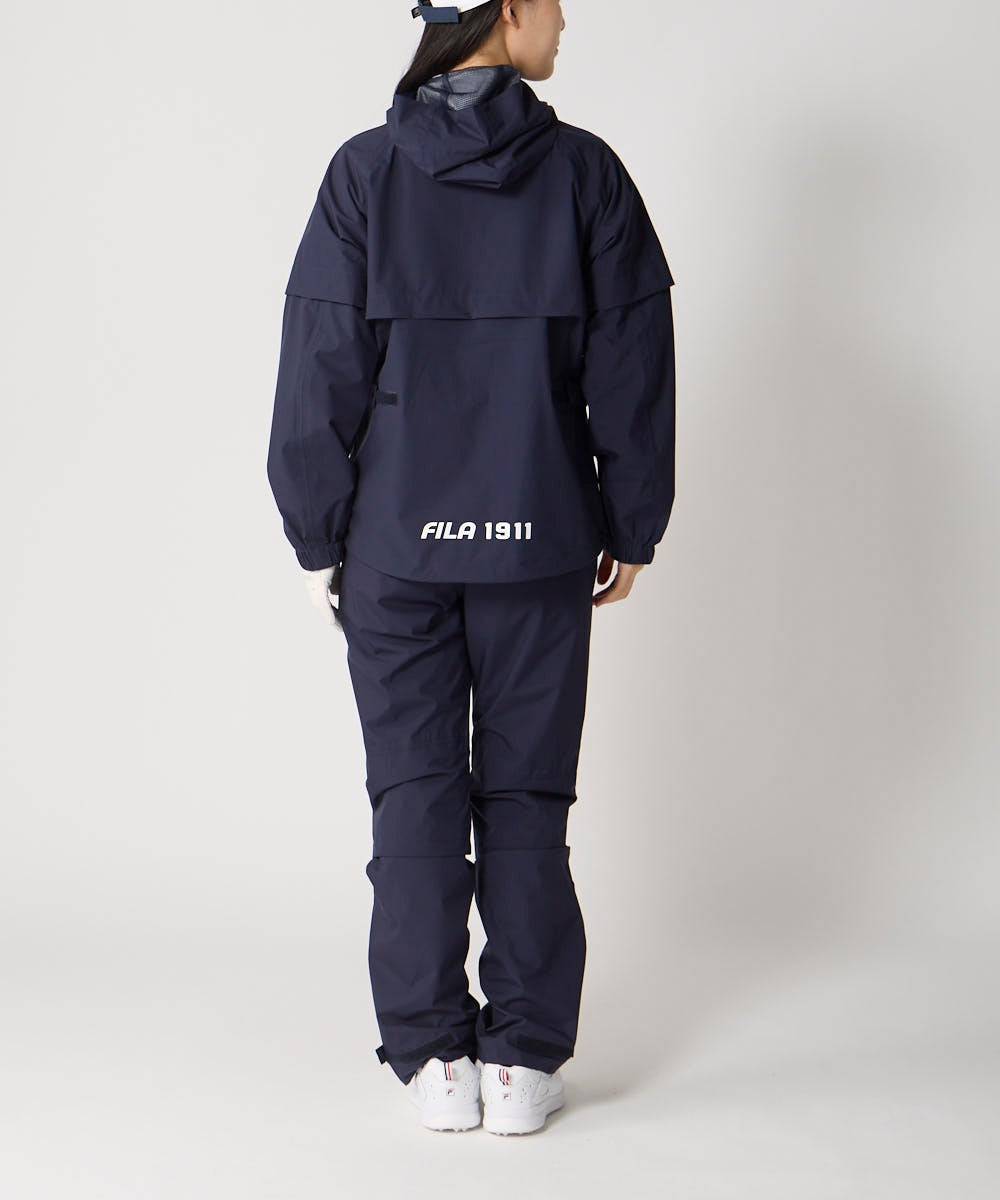 FILA GOLF レインウェア セットアップ ネイビー t-aymam 収納袋付きレインウェア上下セット | レディース - FILA GOLF（フィラ